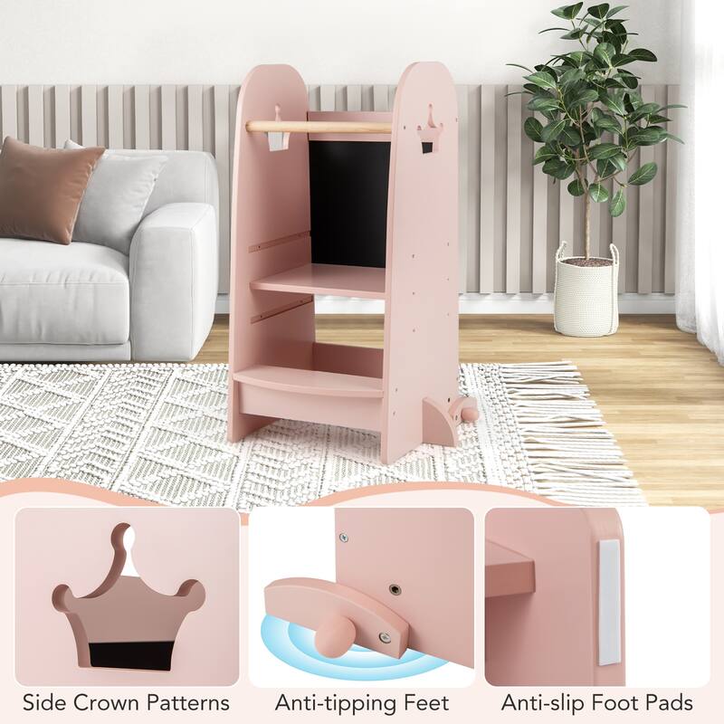 Gymax Multi-purpose Kids Kitchen Tower Children Standing Tower Kids