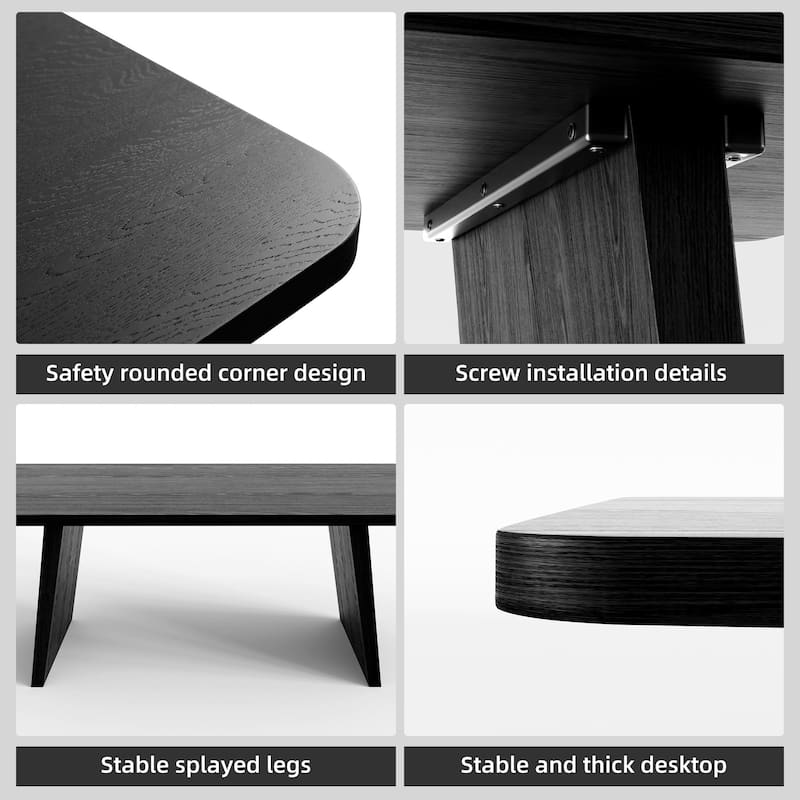 Solid Wood Square Dining Table for 8 People Nordic style - 79*36