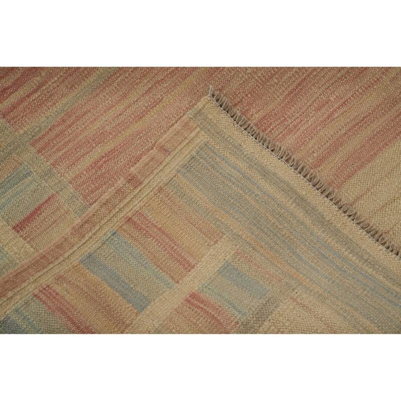 Hand Woven Oriental 100% Wool Carpet Southwestern Tribal Pink Kilim Area Rug - 7' 11'' X 5' 1''