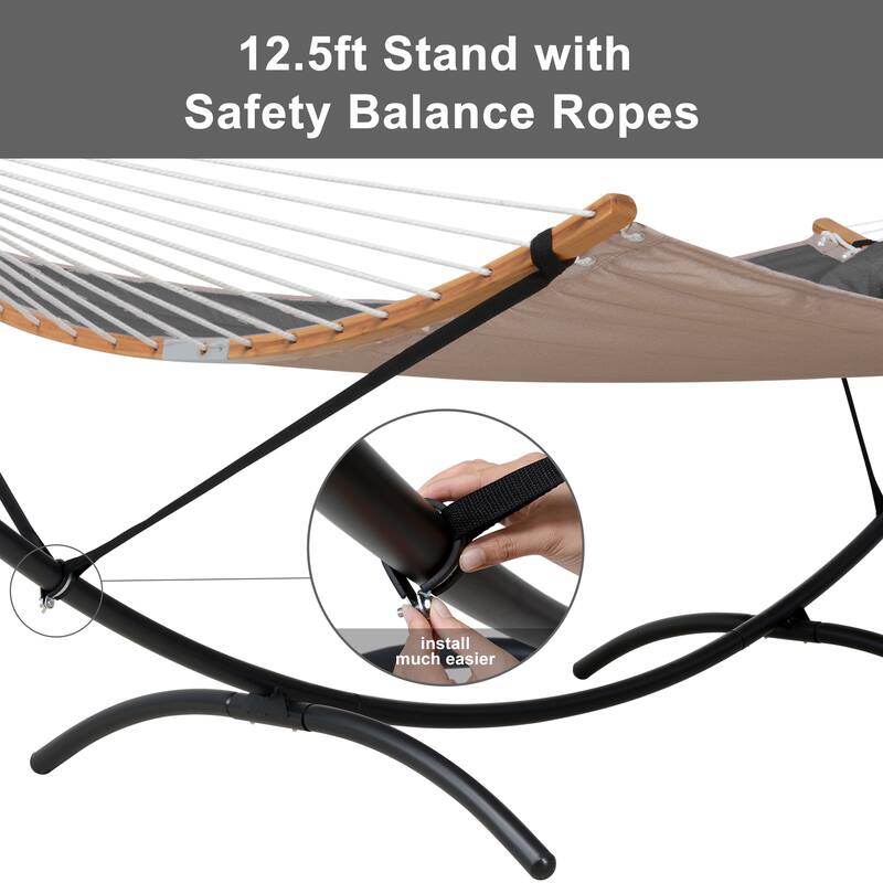 Portable Freestanding Hammock with Curved Stand for Outside