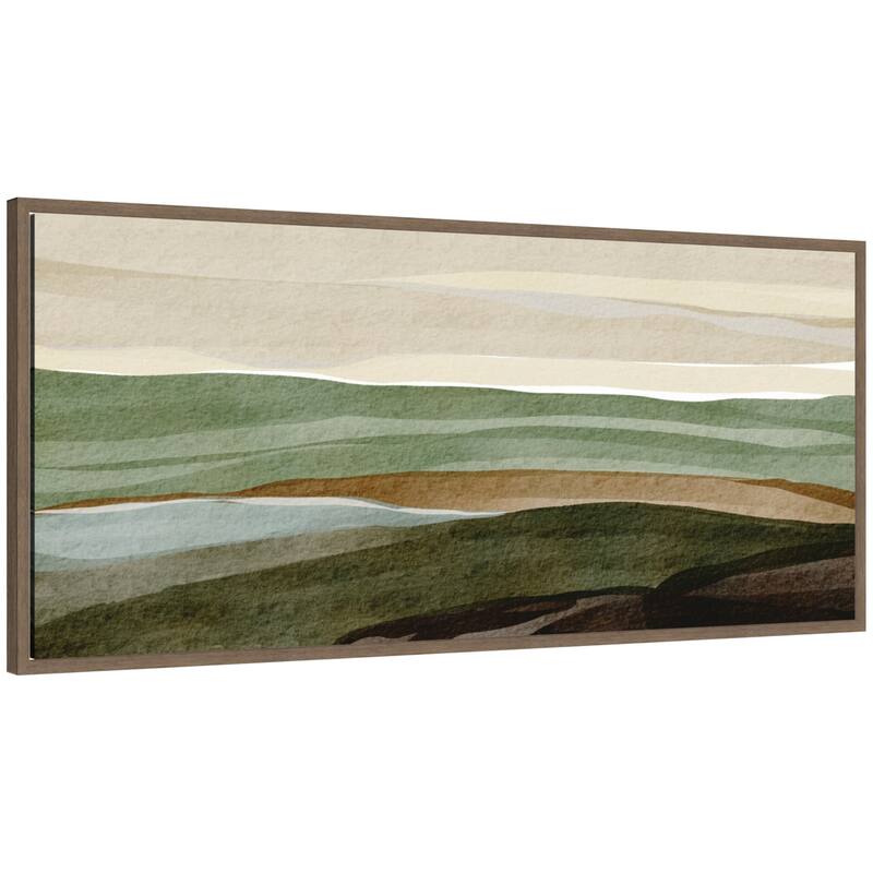 Kate and Laurel Natures Charm lll Panel by Nikita Jariwala Framed Canvas Wall Art Print - 40 x 18 - Brown