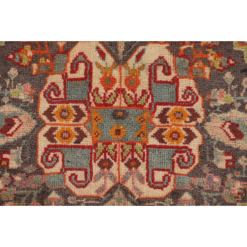 Geometric Abadeh Persian Vintage Square Rug Handmade Wool Carpet - 2'1" x 2'0"