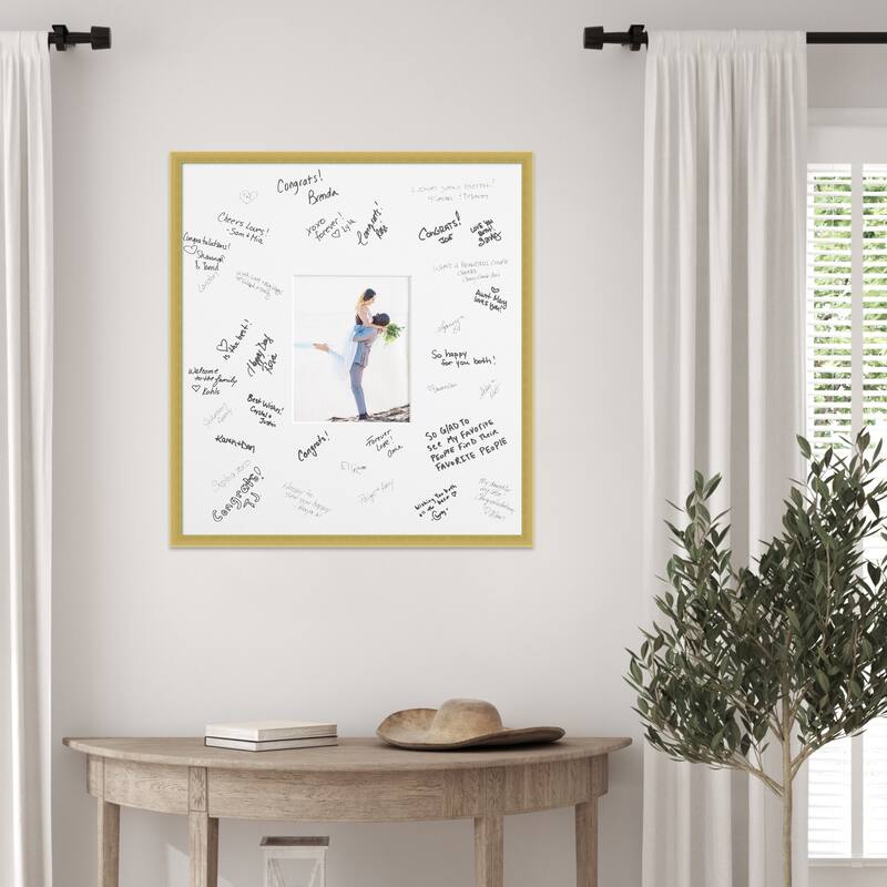 Svelte Signature Mat Picture Frame - Autograph Photo Frame Guest Book Alternative for Weddings, Graduations, or Retirement