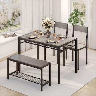 Space-Saving Dining Table Set,Ideal for Small Spaces - Featuring a Stylish Faux Marble or Wood Grain Table with Modern Chairs