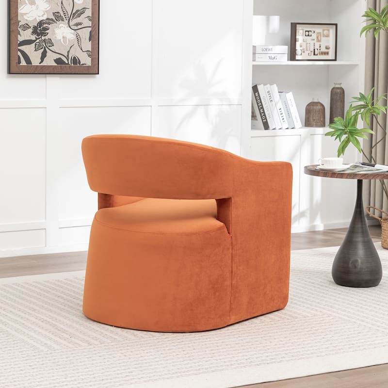 SEYNAR Modern Glam Velvet Accent Armchair Open Back with Ottoman