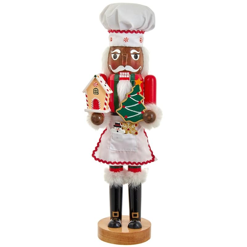 Kurt Adler 15-Inch Wooden African American Chef Nutcracker - Multicolored