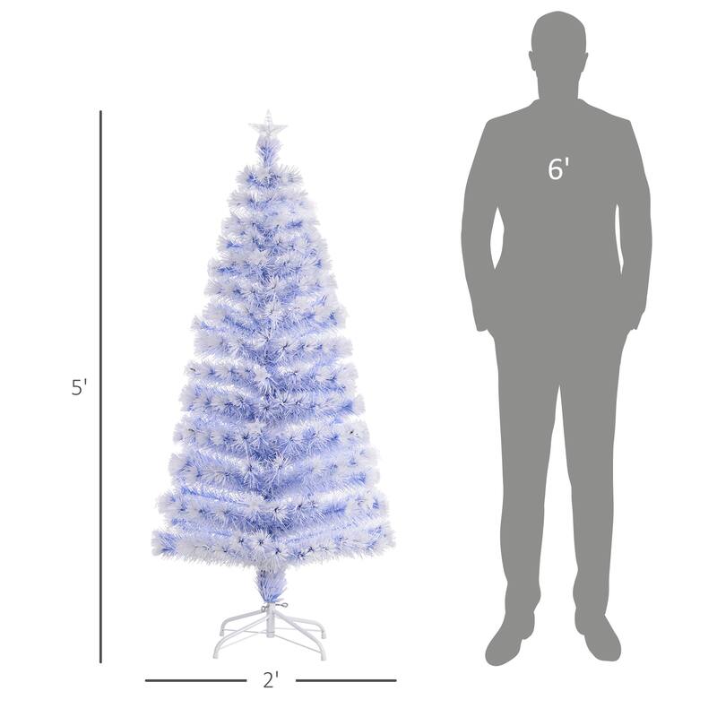 Vibrant 5' Artificial Christmas Tree with Multi-Color Fiber Optic and LED Lights