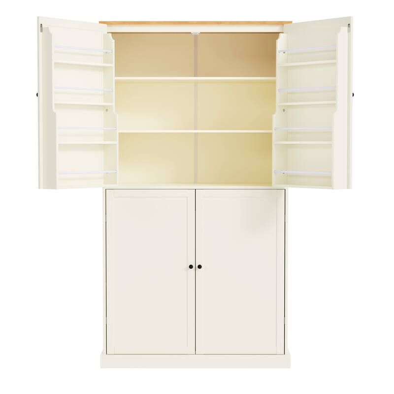 Kitchen Pantry with 2 Drawers, 2 Adjustable Shelves and 8 Door Shelves