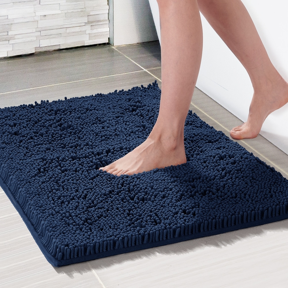 Blue top bathroom rugs