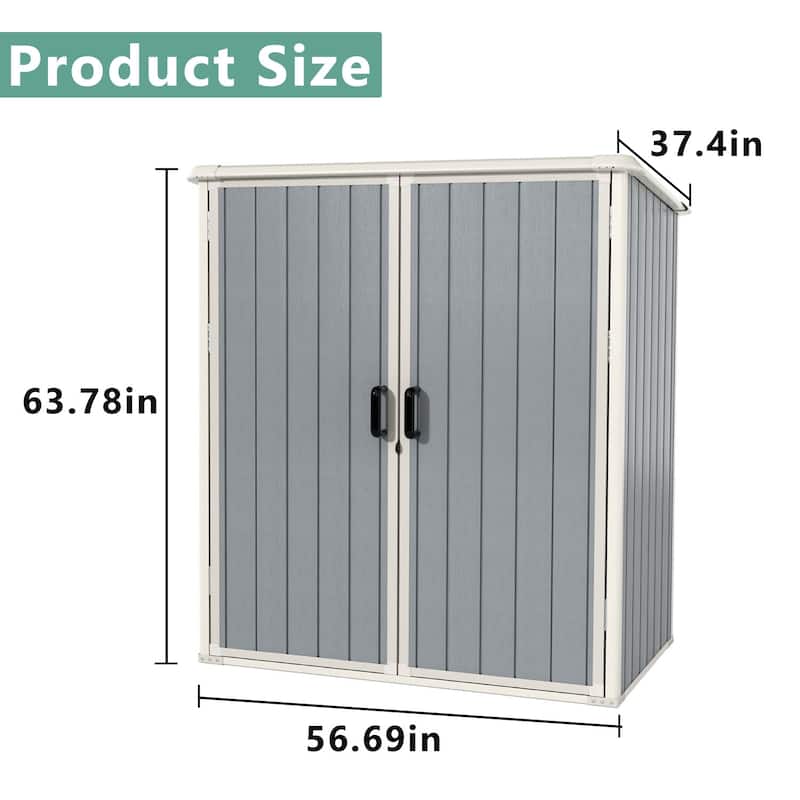 5.0'x3.1'Resin Outdoor Storage Shed with Lockable Door