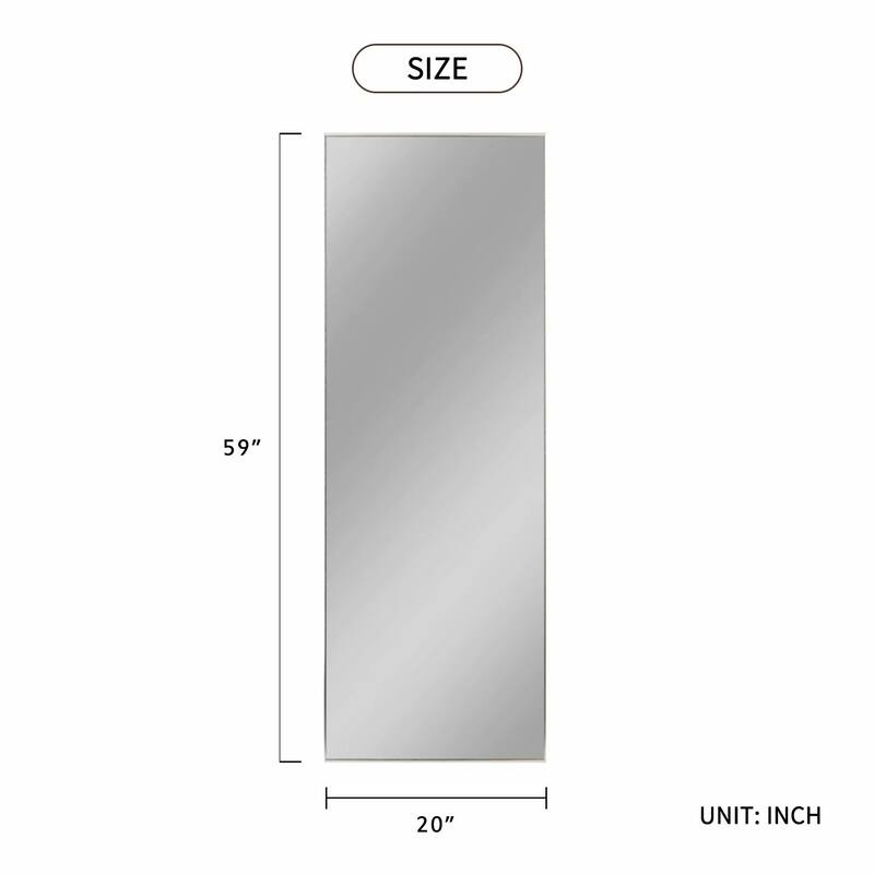 Modern Sleek Metal Frame Full-length Hanging or Leaning Wall Mirror