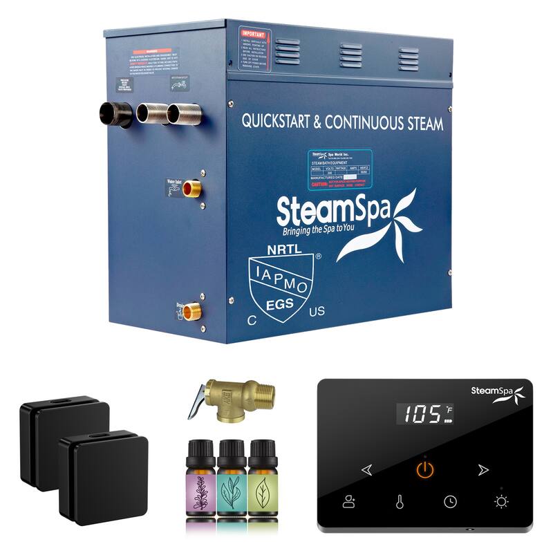 Oasis Series 12000-Watts Steam Generator with Continuous Steam Plus Fully Wireless Handheld Control - Matte Black