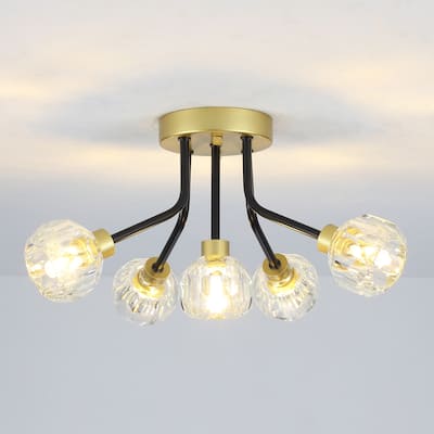 5-Light Semi Flush Mount Chandelier for Hallway Entryway Dining Room