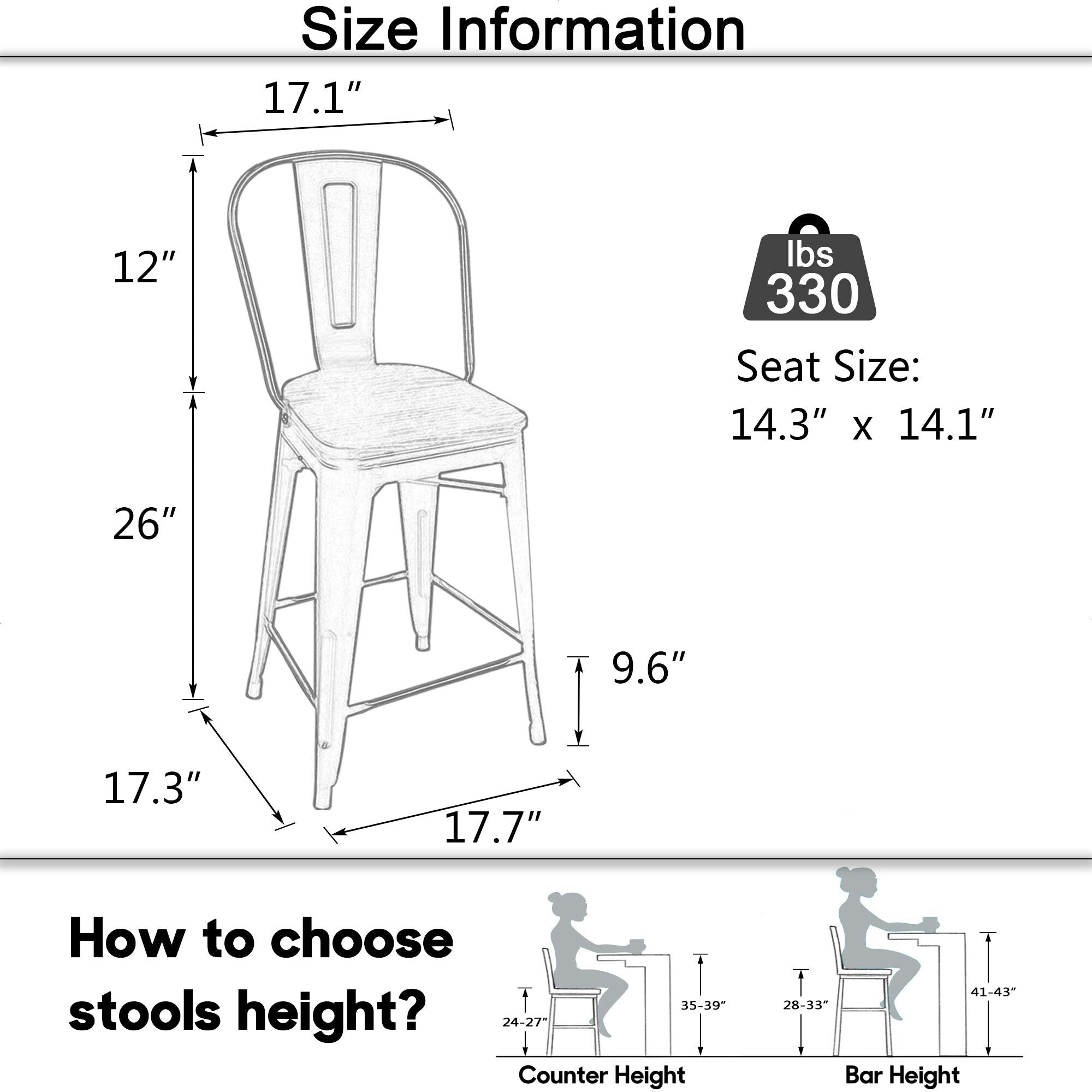 Bar chair standard clearance height