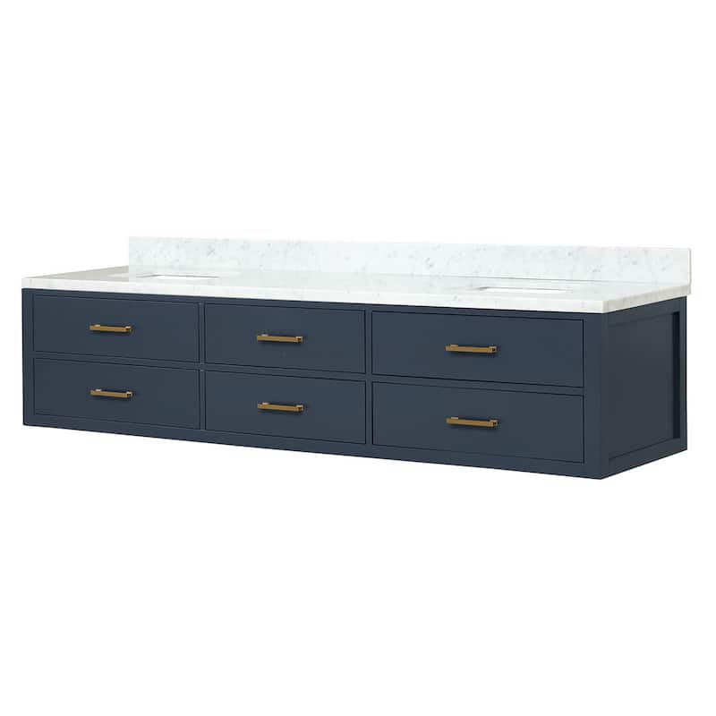 Lexora Castor Double Bath Vanity and Carrara Marble Top
