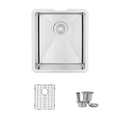 Undermount 16 inch Stainless Steel Single Bowl Kitchen Sink handmade