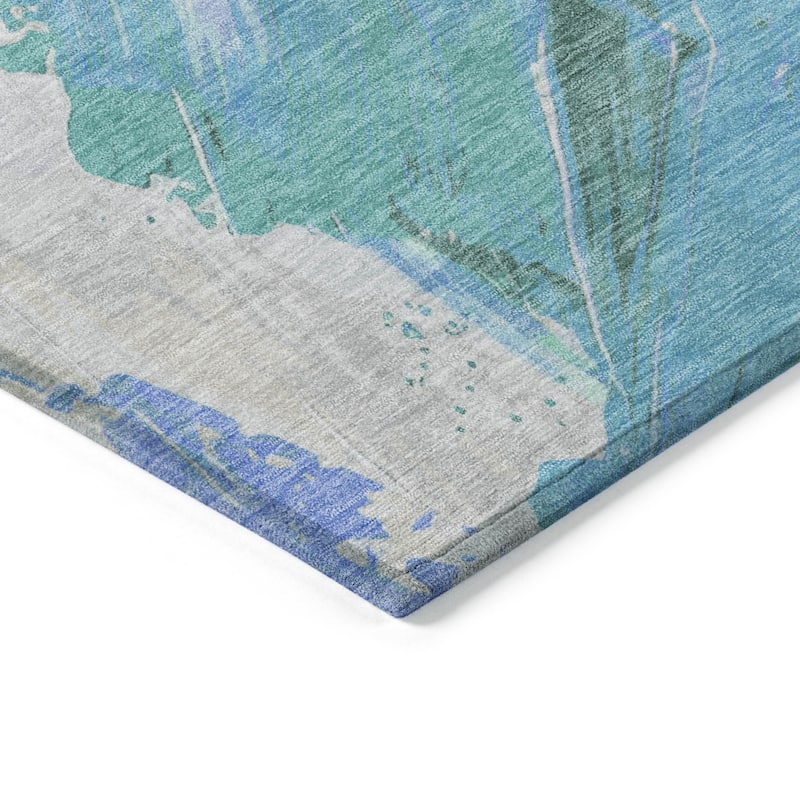 HomeRoots Abstract Transitional Rectangle Outdoor Rug