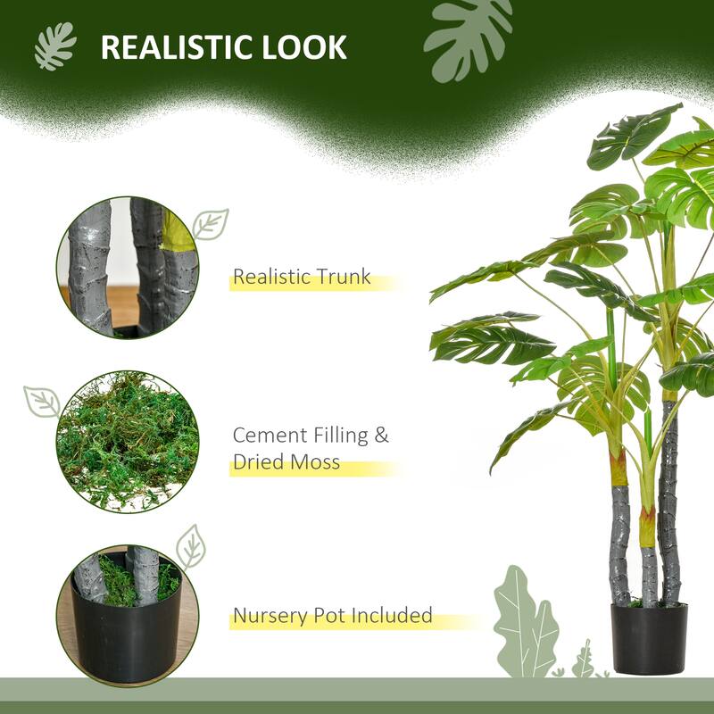 4FT Artificial Monstera Tree, Faux Decorative Plant in Nursery Pot