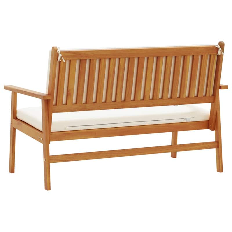vidaXL Garden Bench with Cushions Solid Wood Acacia - 25.2 x 47.2 x 31.1