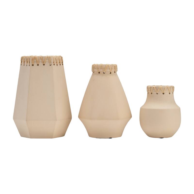 Sagebrook Home Neutral Textured Ceramic Artisan Vase - Timeless Decor Piece