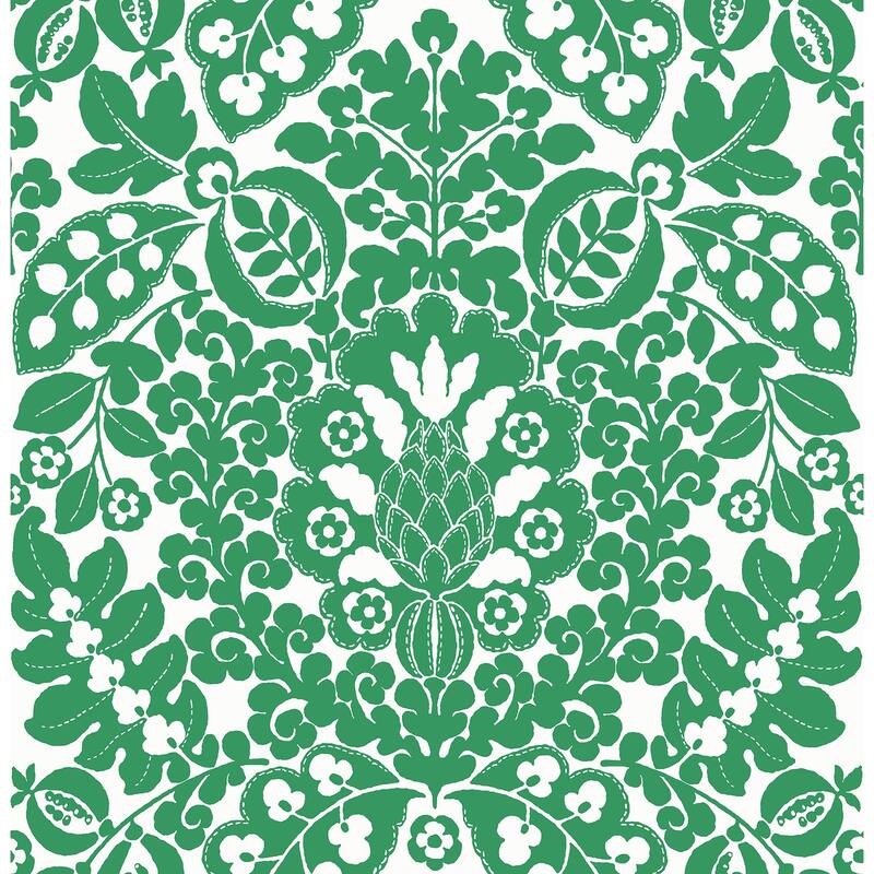 A-Street Prints Marni Green Fruit Damask Wallpaper