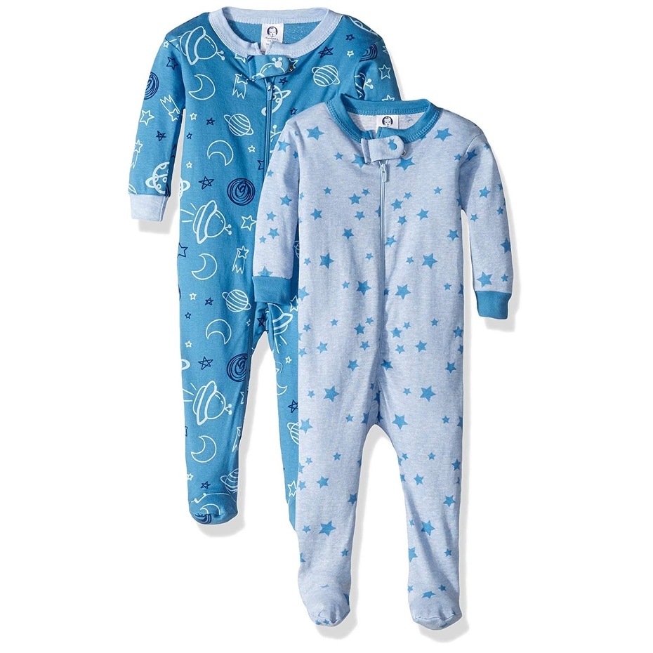 GERBER Baby Boys 2-Pack Footed Unionsuit