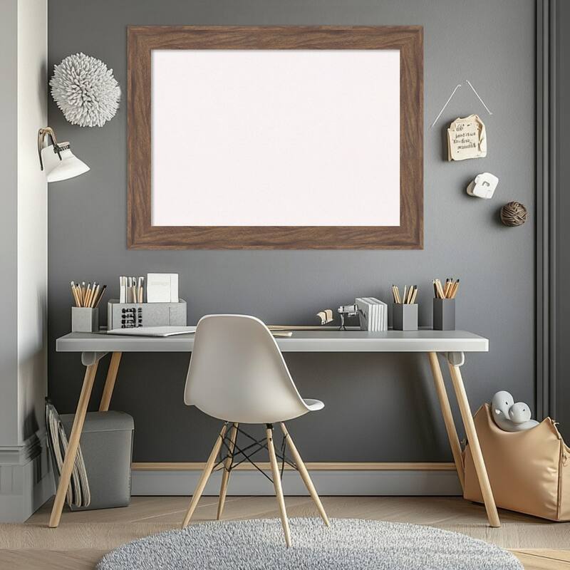 Pia Medium Brown Framed Cork Board - Bulletin Board, Organization Board, Pin Board