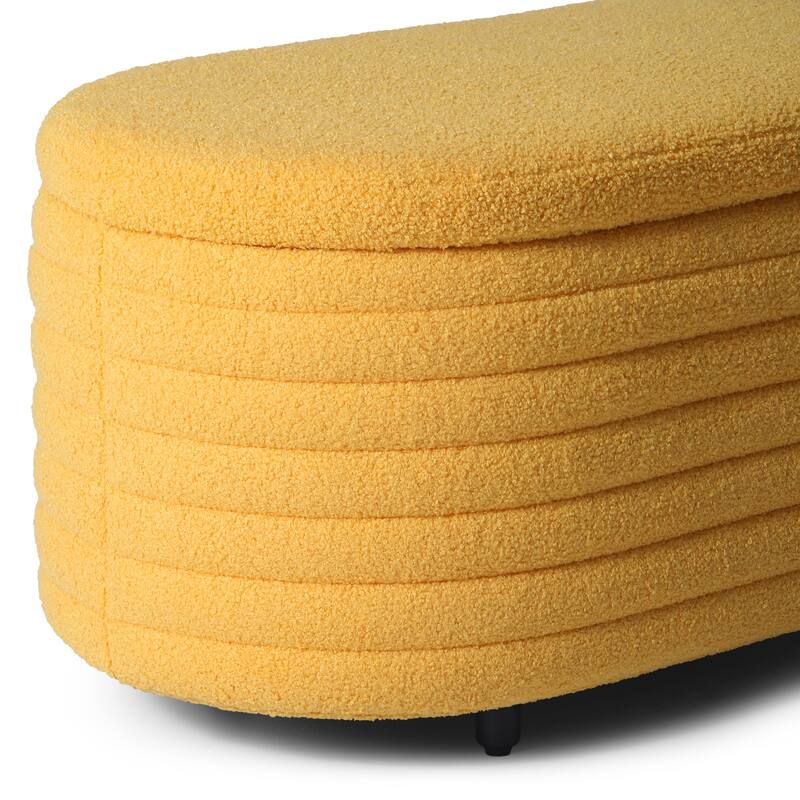Bayville Sherpa Polyester Flip Top Storage Ottoman - 54"