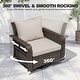 preview thumbnail 7 of 7, Nuu Garden 3-Piece Patio Wicker Conversation Set with Swivel Chairs, Zippered Cushions
