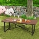 preview thumbnail 3 of 6, PureCane Rectangle Acacia Wood Tabletop Outdoor Dining Table with Umbrella Hole