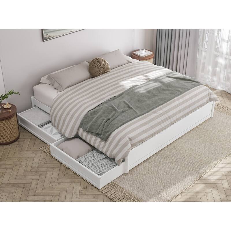 Barcelona Panel Platform Bed with Storage Drawers
