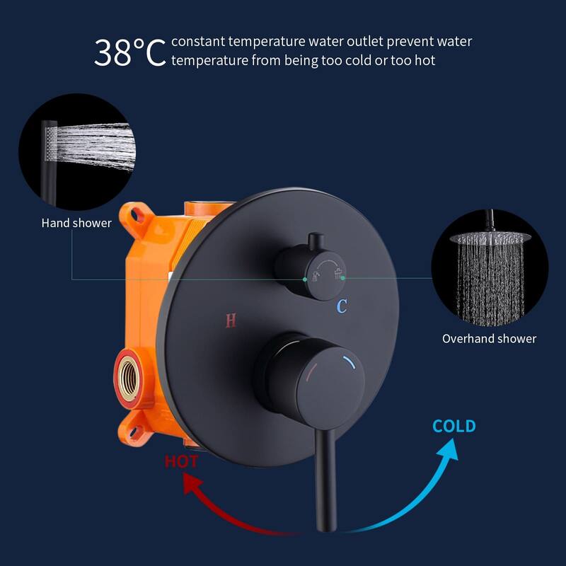 Wall Mounted Shower Faucet With Handheld Sprayer 10 Inch Shower Head Combo Set Modern Rainfall Shower System With Hand Shower