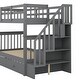 preview thumbnail 32 of 46, Roomfitters Stairway Twin-Over-Twin Bunk Bed with Twin Trundle, Sturdy Wooden Frame, Built-in Steps, Safety Guardrails