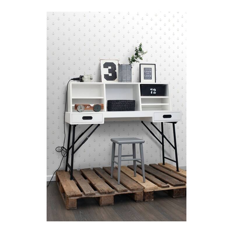 ESTA Home Morton Grey Anchors Wallpaper - 20.5 x 396 x 0.025