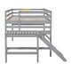 preview thumbnail 8 of 8, Gray Full Pine Loft Bed with Platform & Ladder