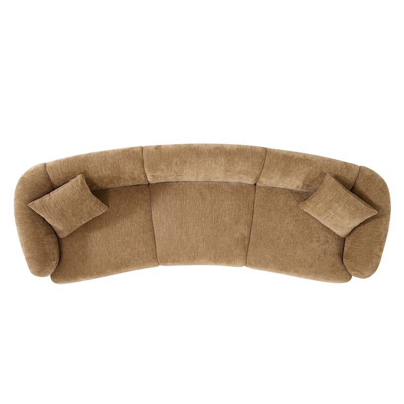Christopher Knight Home - Hulk Curved Boucle 3-Seat Sofa with Sturdy Wooden Frame