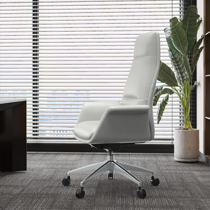Summit High-Back Leather Office Chair with Swivel and Tilt