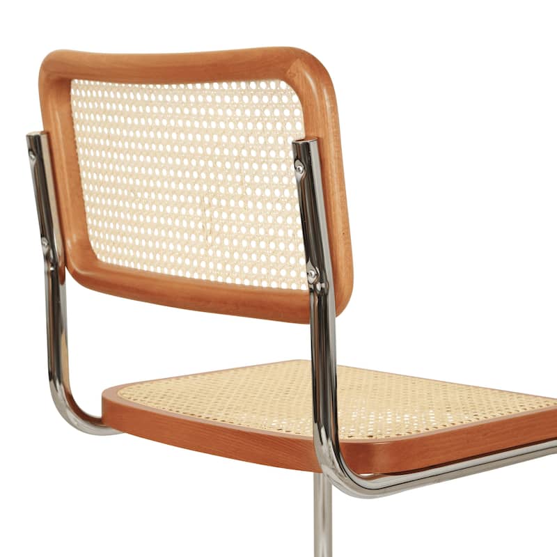 Breuer Chair Company Marcel Breuer Cesca Cane Cantilever Side Chair w/ Chrome Steel Frame (Various Wood & Cane Colors)
