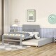 preview thumbnail 54 of 58, Twin Size Platform Bed Rounded Corners Bed Frame with 2 Drawers or Trundle for Boys Girls, Simple Kids Bed No Box Spring Needed