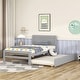 preview thumbnail 11 of 23, Twin Size Platform Bed w/Trundle & Headboard, Twin Bed Frame for Kids