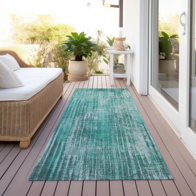 Machine Washable Indoor/ Outdoor Chantille Modern Ombre Rug