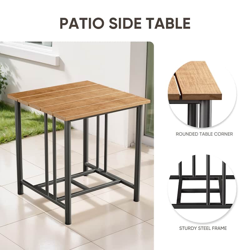 Puffin 3-Piece Metal Swivel Gliders Set with 6-Inch Thick Cushions and Side Table