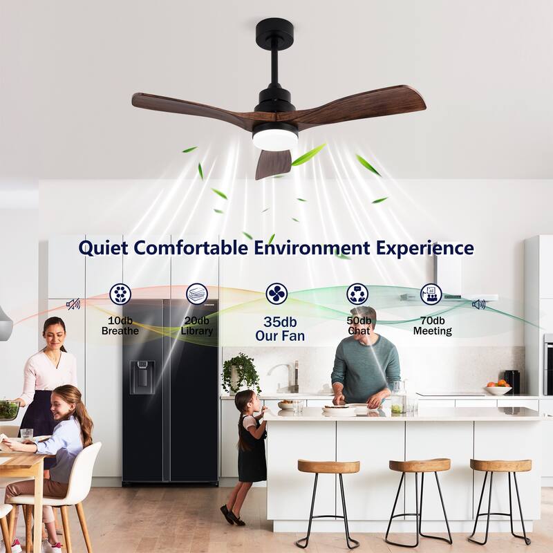 42" Ceiling Fans with Lights and Remote, Noiseless Reversible DC Motor