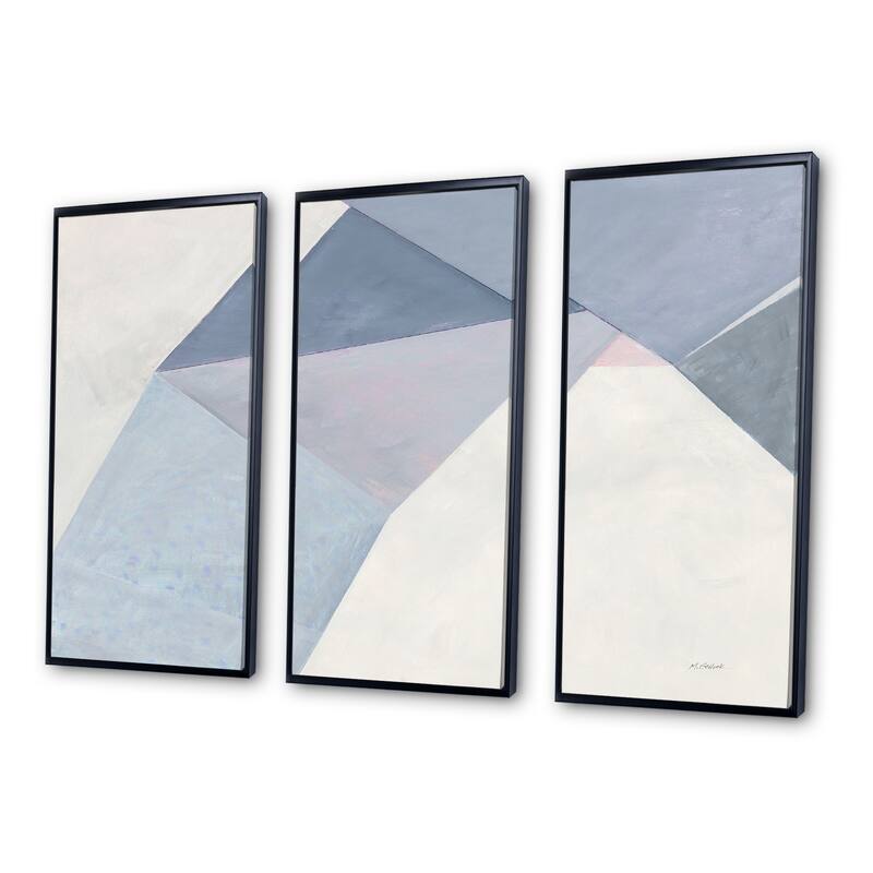 Designart "Purple Geometric Bridge II" Modern & Contemporary Framed