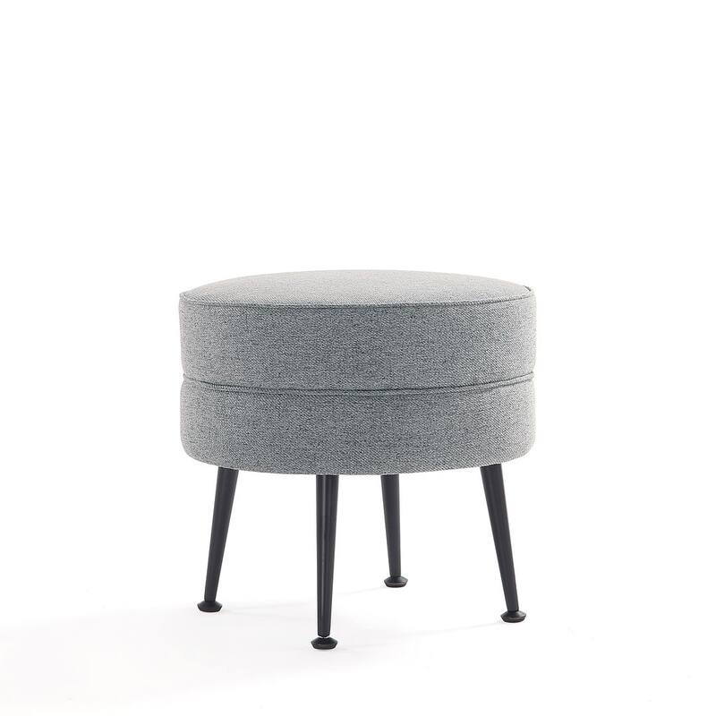 Manhattan Comfort Bailey Mid Century Modern Woven Upholstered Round Ottoman
