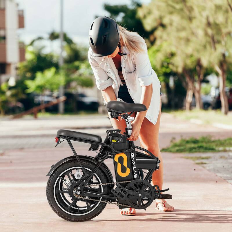 Goplus 16" Folding E-Bike Portable Electric Bicycle with Peak 650 W