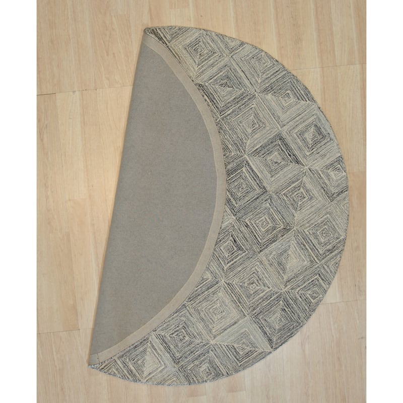 Hand-tufted Wool MULTY GREY Transitional Geometric Modern Tufted Rug - 6' x 6'