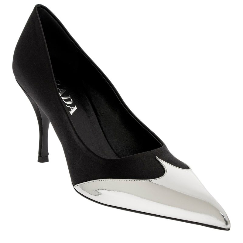 Prada Satin and Metallic Leather Pumps - 36 EU