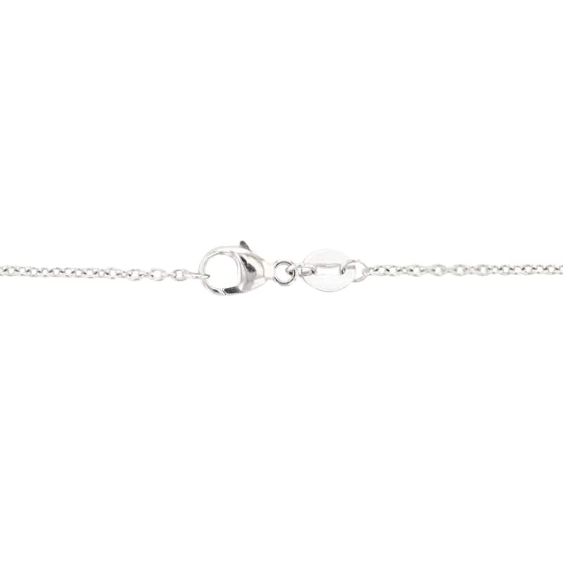 Auriya Platinum 9ct Aquamarine and 1/2ct Diamond Halo Necklace - GIA-Certified - White