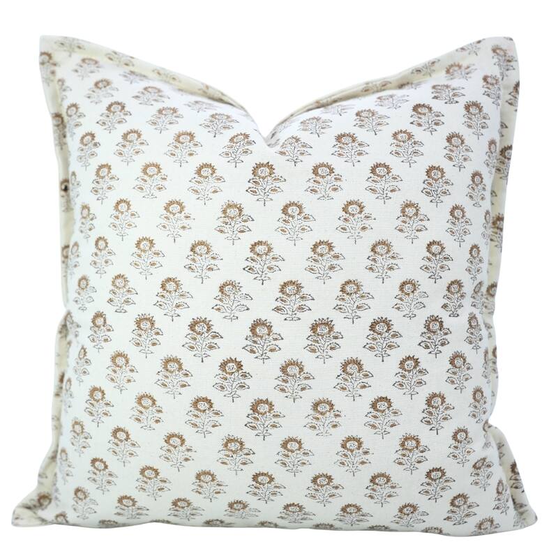 Fabdivine Handmade Block Print Cushion Cover Throw Home Décor Double Oxford Edges Pillow Case